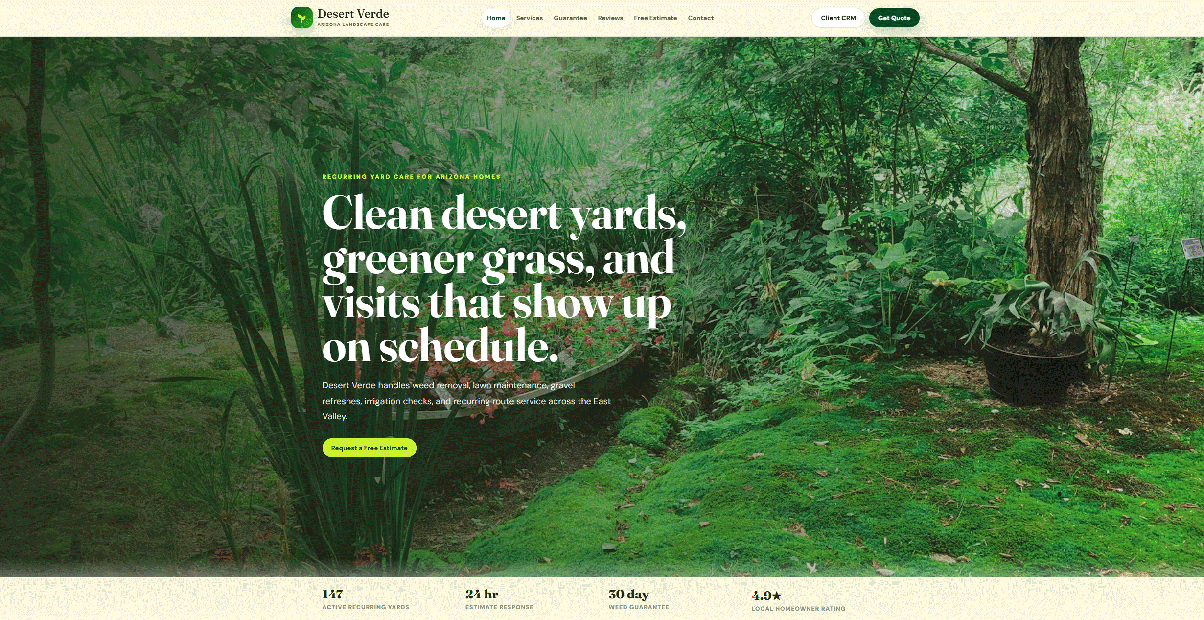 Desert Verde landscape website preview